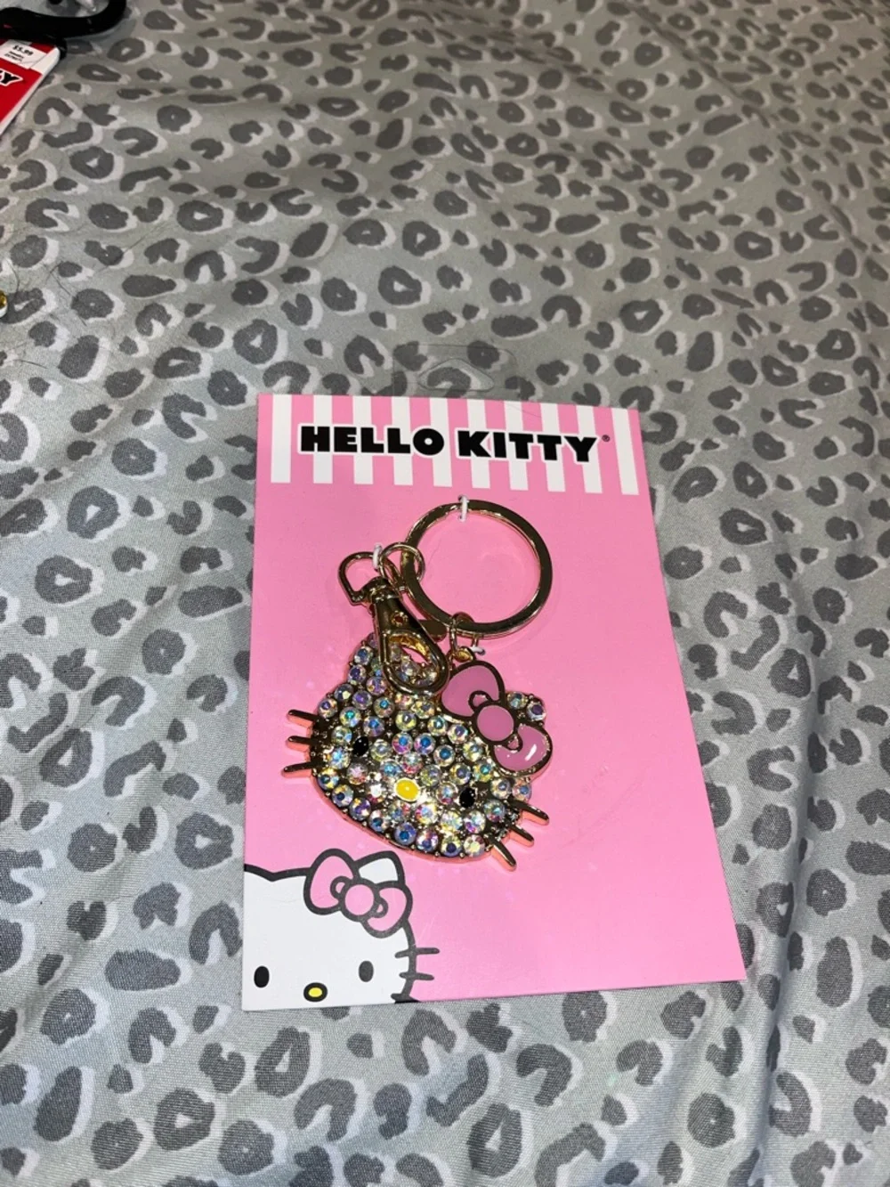 Hello Kitty Gold Rhinestone Keychain - Picture 2 of 2